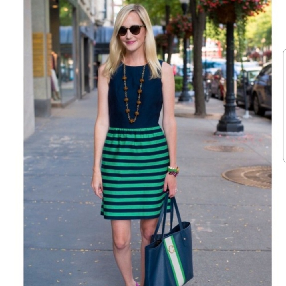 ISO Vineyard Vines green and navy striped dress